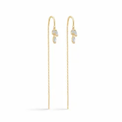 MADS Z ØRERINGE 8 KARAT MED ZIRKONER PÅ KÆDE - 3307159