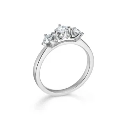 MADS Z RING CROWN TRINITY RING 14 KARAT HVIDGULD MED BRILLANTER PÅ I ALT 0,56 CARAT - 1641756