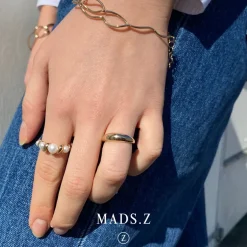 MADS Z SWIRL W. PEARL RING 14 KARAT GULD MED PERLER - 1543086