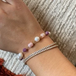 MADS Z TREASURE ARMBÅND 14 KARAT GULD MED PINK OPAL - 1556002