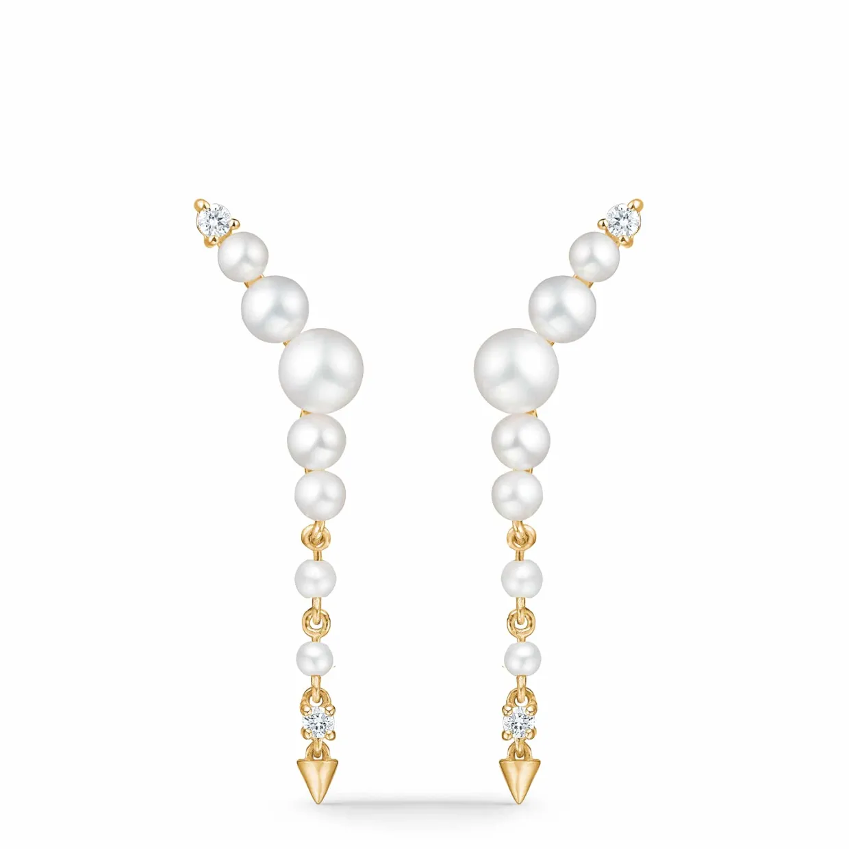 MADS Z UNICORN ØRERINGE 14 KARAT GULD MED PERLER OG BRILLANTER - 1513073