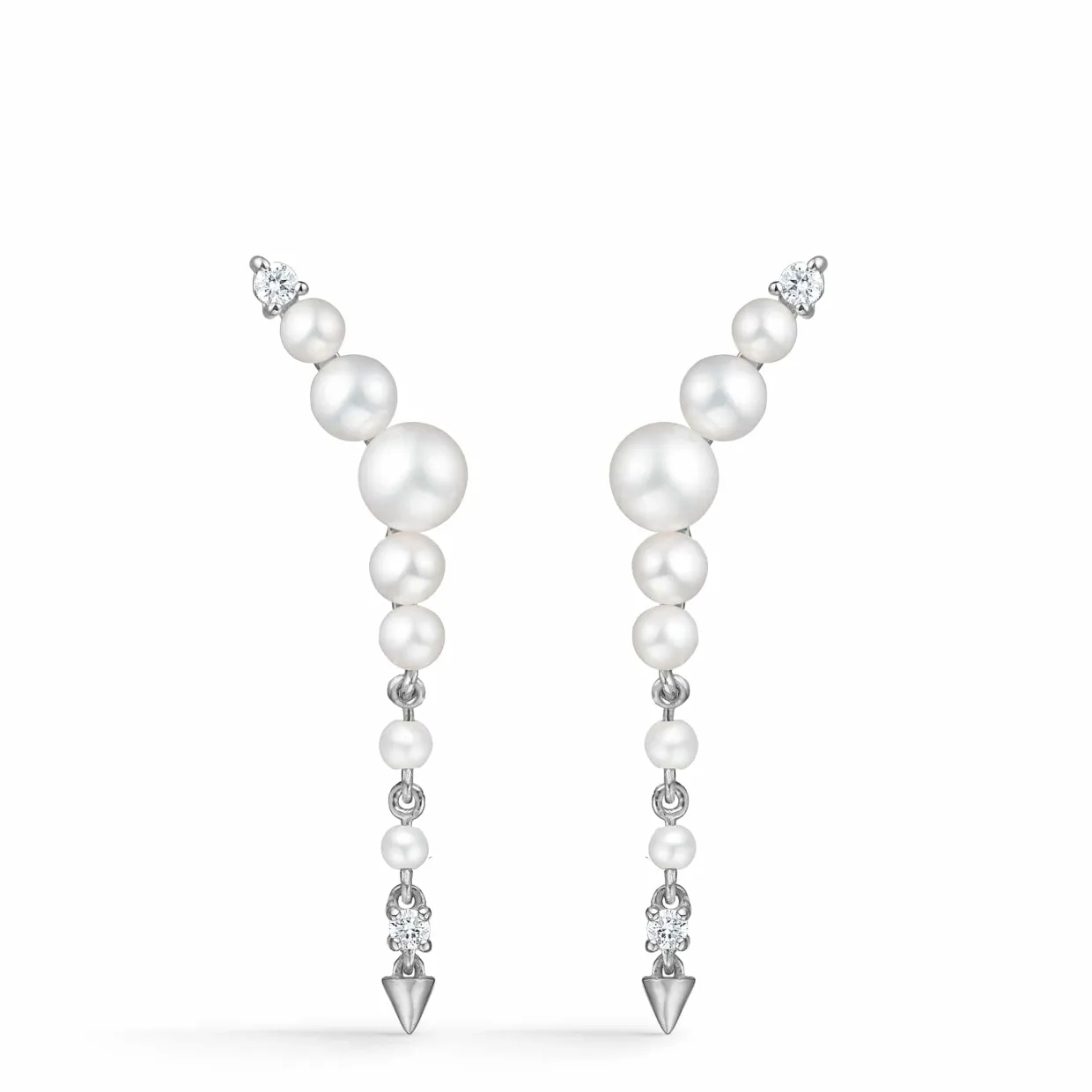 MADS Z UNICORN SØLV ØRERINGE MED PERLER OG HVID TOPAS - 2113073