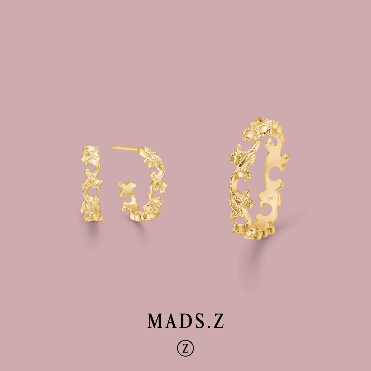 MADS Z VINTAGE 14 KARAT GULD ØRERINGE SOM CREOL - 1510038