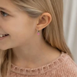 NOA KIDS ØRERINGE SØLV MED PINK HJERTER - 30453520900