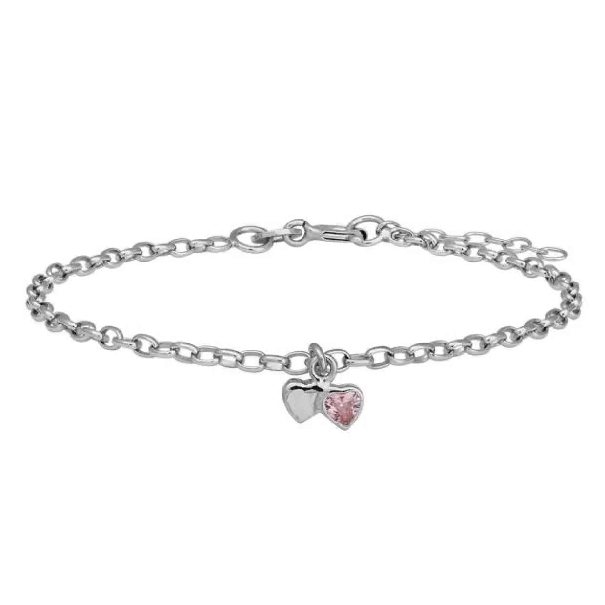 NOA KIDS SØLV RHODINERET BØRNE ARMBÅND MED HJERTER - 80254930900