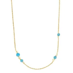 NORDAHL ANDERSEN HALSKÆDE SØLV FORGYLDT TURQUOISE52 - 20890215900