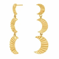 NORDAHL JEWELLERY ACTOR PLISSÉ ØRERINGE SØLV FORGYLDT MÅNE - 30260405900