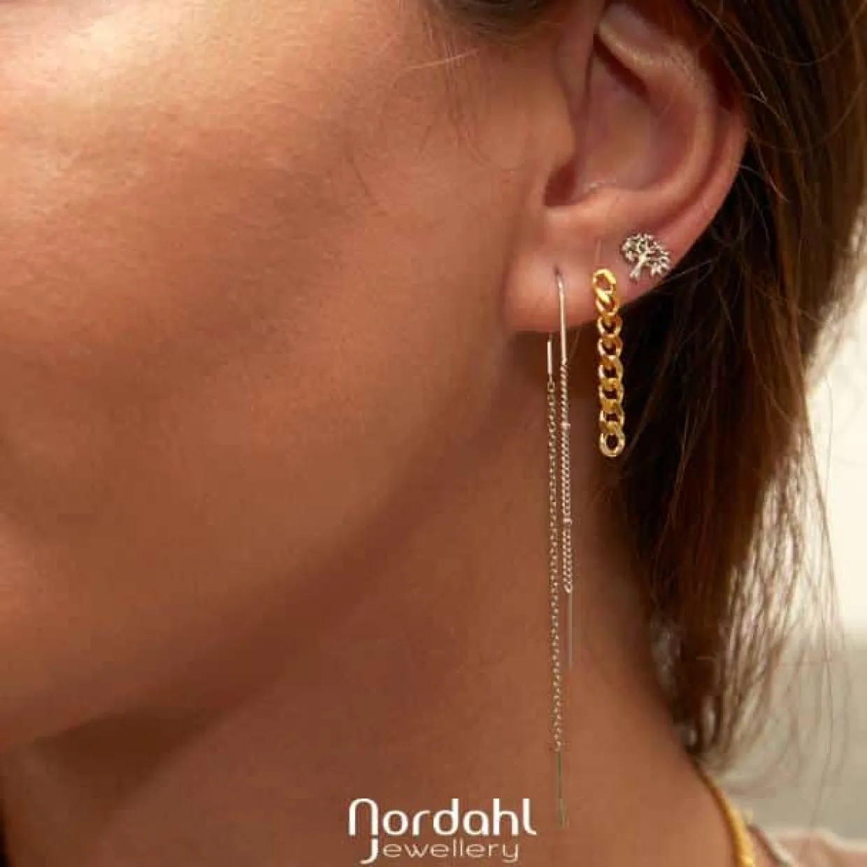 NORDAHL JEWELLERY FORGYLDT SØLV ØREHÆNGER PANZER 25 MM - 30256805900