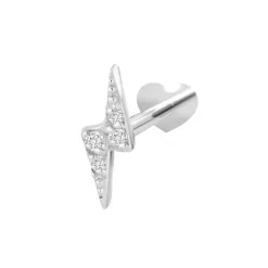 NORDAHL JEWELLERY LABRET SØLV LYN MED ZIRKONIA - 30140140900