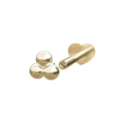 NORDAHL JEWELLERY LABRET GULD 14 KARAT KUGLER 3X2 MM - 30140020500
