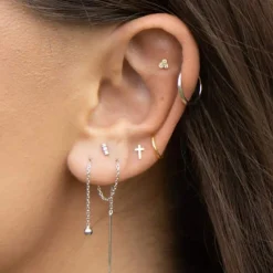 NORDAHL JEWELLERY LABRET 14 KARAT GULD MED 3 DIAMANTER - 30140070500