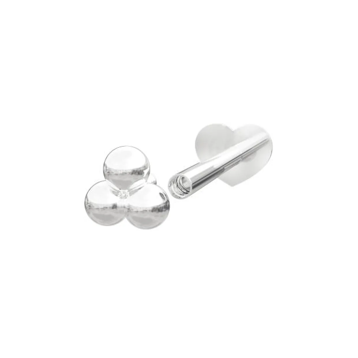 NORDAHL JEWELLERY LABRET PIERCING SØLV MED TRE KUGLER - 30140020900