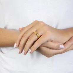 NORDAHL JEWELLERY PANZER52 SØLV FORGYLDT RING 7 MM - 125 311-3