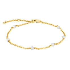 NORDAHL JEWELLERY SØLV FORGYLDT ARMBÅND MED PERLE - 80290175920
