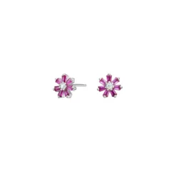 NORDAHL JEWELLERY SØLV ØRESTIKKER BLOMST RØD - 30458180900