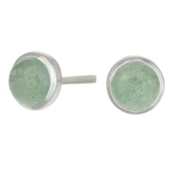 NORDAHL JEWELLERY SWEETS SØLV ØRESTIK RUND MED GRØN AVENTURIN 7 MM - 30290140900