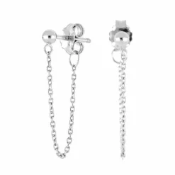 NORDAHL ØRERINGE SØLV MED KÆDE - 325 717