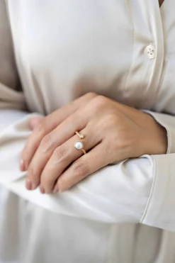 PER BORUP OPHELIA RING STOR 14 KARAT GULD MED PERLE - 1129RX