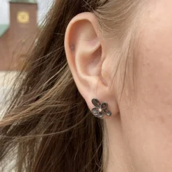 PER BORUP VIOLINA ØRERINGE SØLV OXYDERET - 1005ØSX