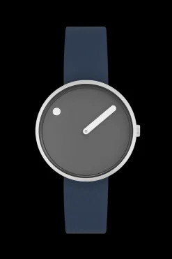 PICTO STÅL BLÅ LÆDER REM OG GRÅ SKIVE - 34052-6714S