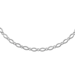 RANDERS SØLV HALSKÆDE SØLV OVAL LED - 506407