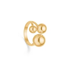 RANDERS SØLV RING 3 STORE KUGLER SØLV FORGYLDT - 242708FG