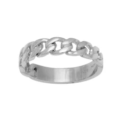 RING SØLV PANSER 4,6 MM RHODINERET