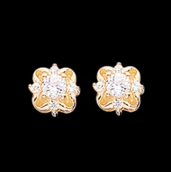 SCORUPLES ØRERINGE SØLV FORGYLDT MED ZIRKONIA - 142432