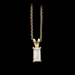 SCROUPLES 8 KARAT GULD HALSKÆDE MED BAGUETTE ZIRKON - 211043