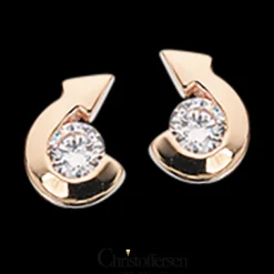 SCROUPLES 14 KARAT GULD ØRERINGE MED ZIRKONIA - 115845