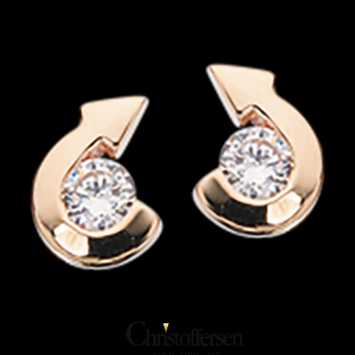 SCROUPLES 14 KARAT GULD ØRERINGE MED ZIRKONIA - 115845