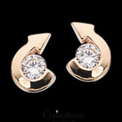 SCROUPLES 8 KARAT GULD ØRERINGE MED ZIRKONIA - 115843