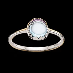 SCROUPLES 14 KARAT GULD RING MED BLÅ TOPAZ - 710656