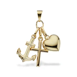 SCROUPLES 8 KARAT GULD VEDHÆNG TRO, HÅB OG KÆRLIGHED - 202333