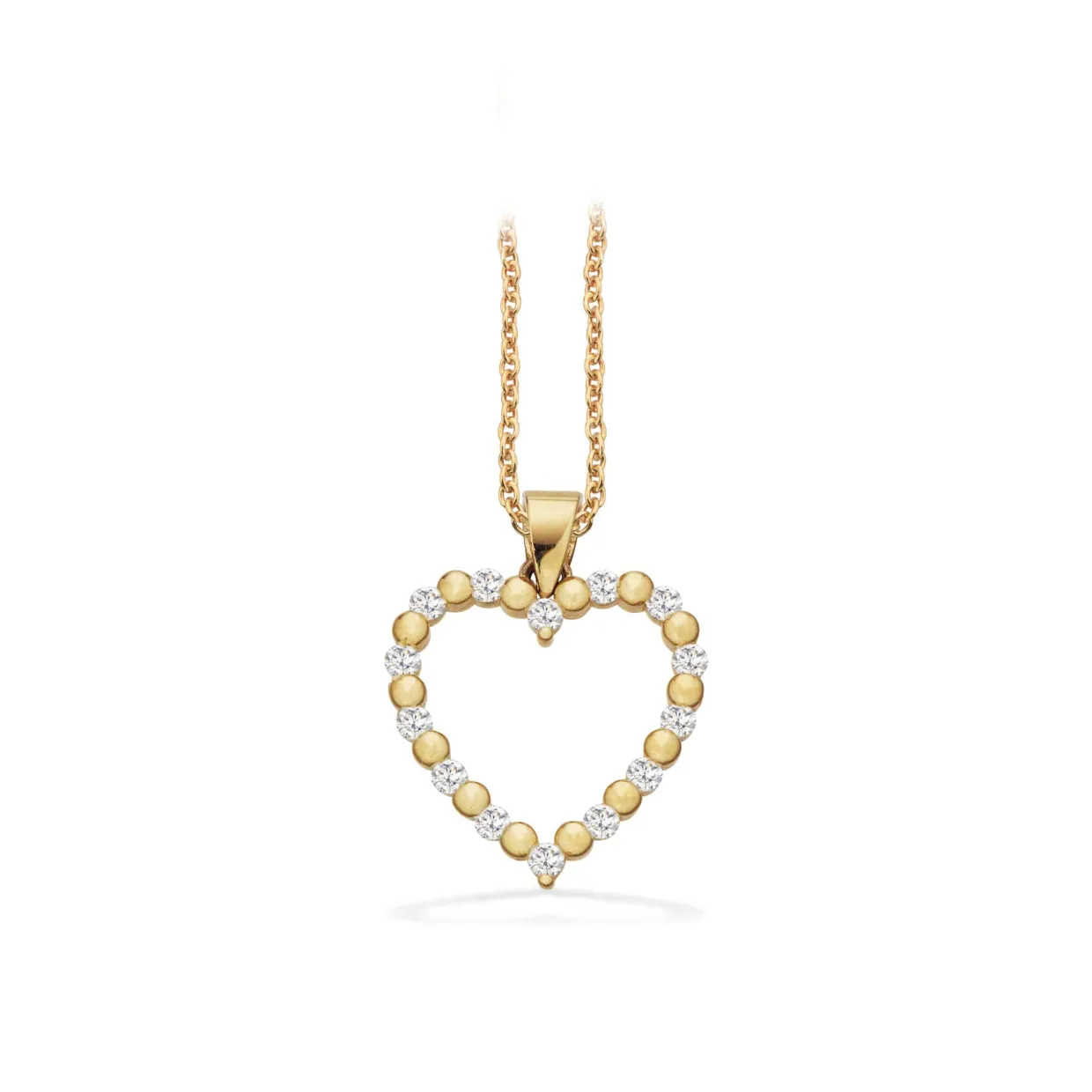 SCROUPLES 8 KARAT HJERTEVEDHÆNG MED SYNTETISK ZIRKONIA - 213993