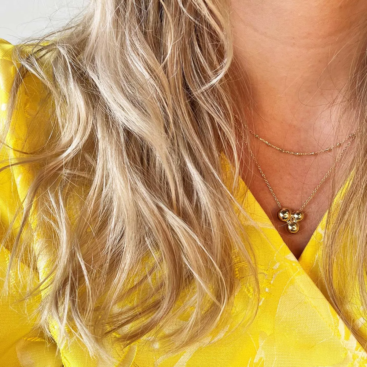 SCROUPLES 8 KARAT VEDHÆNG KUGLER FORGYLDT KÆDE - 212643