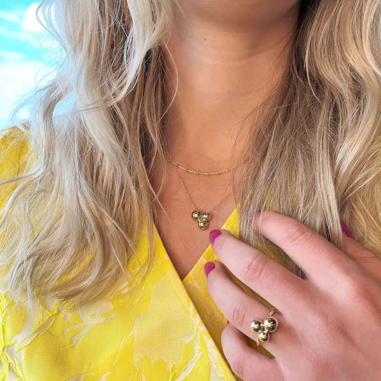 SCROUPLES 8 KARAT VEDHÆNG KUGLER FORGYLDT KÆDE - 212643