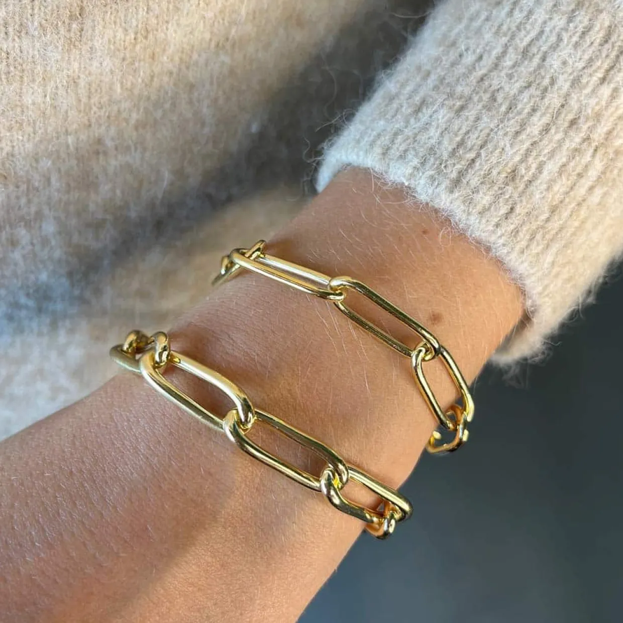 SCROUPLES ARMBÅND LINKS SØLV FORGYLDT - 611902