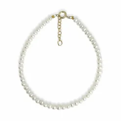 SCROUPLES ARMBÅND SØLV FORGYLDT FERSKVANDS PERLER - 38312A,M