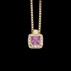 SCROUPLES DIANA VEDHÆNG 14 KARAT GULD MED PINK SAFIR - 212145