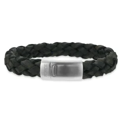 SCROUPLES FORCE ARMBÅND I GRØNT LÆDER OG STÅL 21CM - 03561A,M