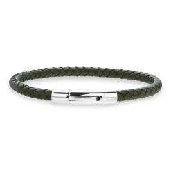 SCROUPLES FORCE HERREARMBÅND I GRØNT FLETTET LÆDER - 03381A,M
