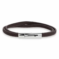 SCROUPLES FORCE HERREARMBÅND MED BRUN LÆDER 21 CM - 03441A,M
