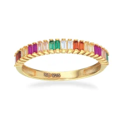 SCROUPLES FORGYLDT SOHO RAINBOW BAGUETTE RING - 727722