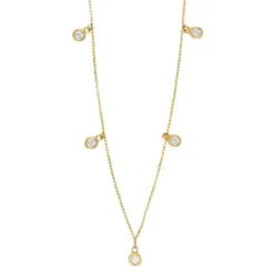 SCROUPLES HALSKÆDE 8 KARAT GULD MED 5 ZIRKONIA - 80832200300