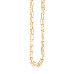 SCROUPLES HALSKÆDE SØLV FORGYLDT DOBBELT - 38012,42