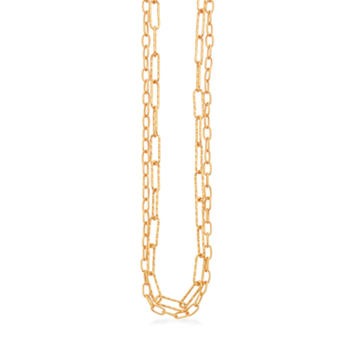 SCROUPLES HALSKÆDE SØLV FORGYLDT DOBBELT - 38012,42