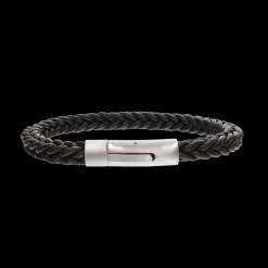 SCROUPLES HERRE ARMBÅND BRUN FLETTET MED STÅL LÅS - 03041,21