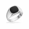 SCROUPLES HERRERING SIGNET I SØLV MED ONYX - 791192