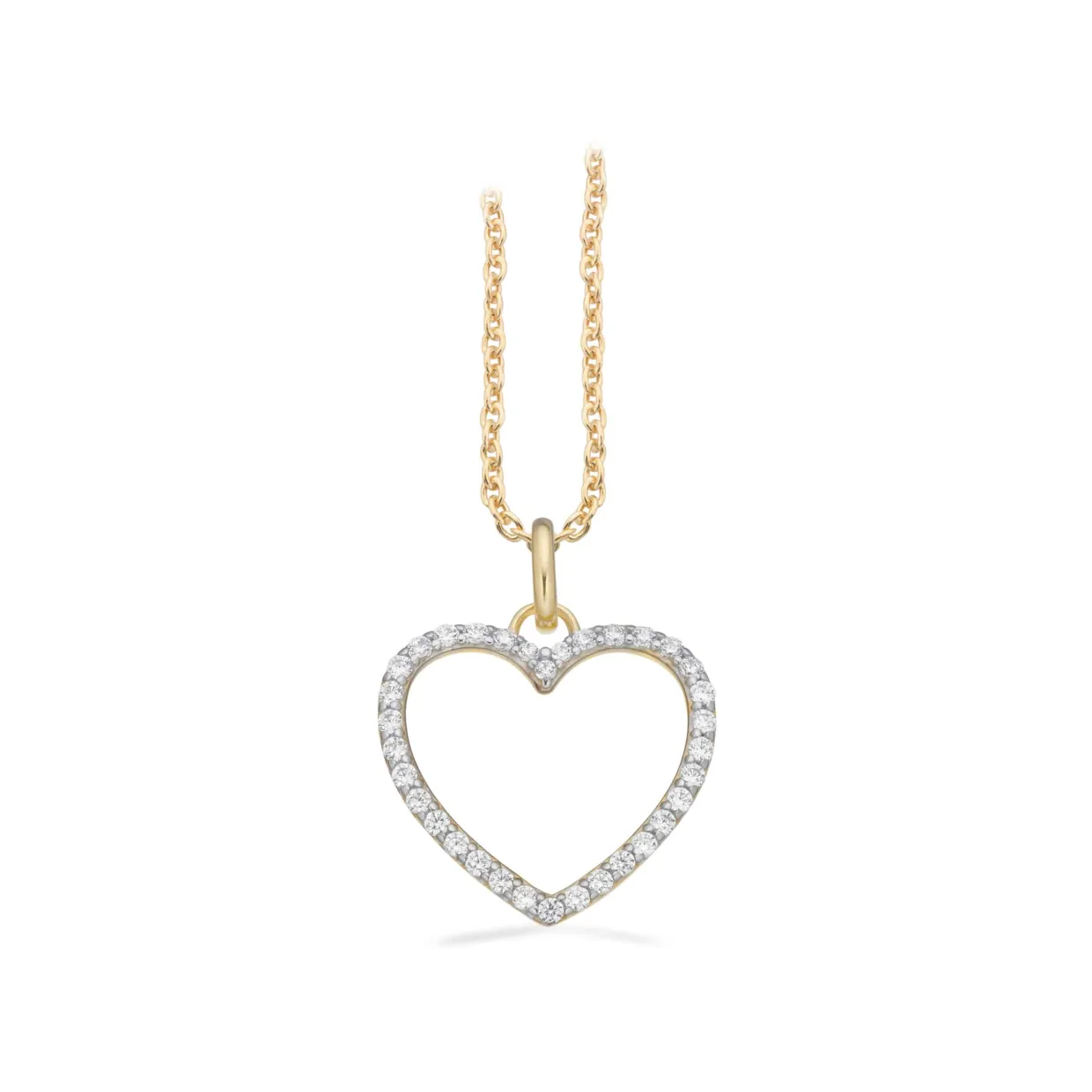 SCROUPLES HJERTE VEDHÆNG I 8 KARAT GULD MED ZIRKONIA - 215583